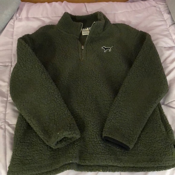 PINK Victoria's Secret Tops - Pink Sherpa Quarter Zip (W Small)